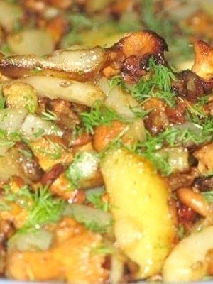 Картошка с лисичками в духовке